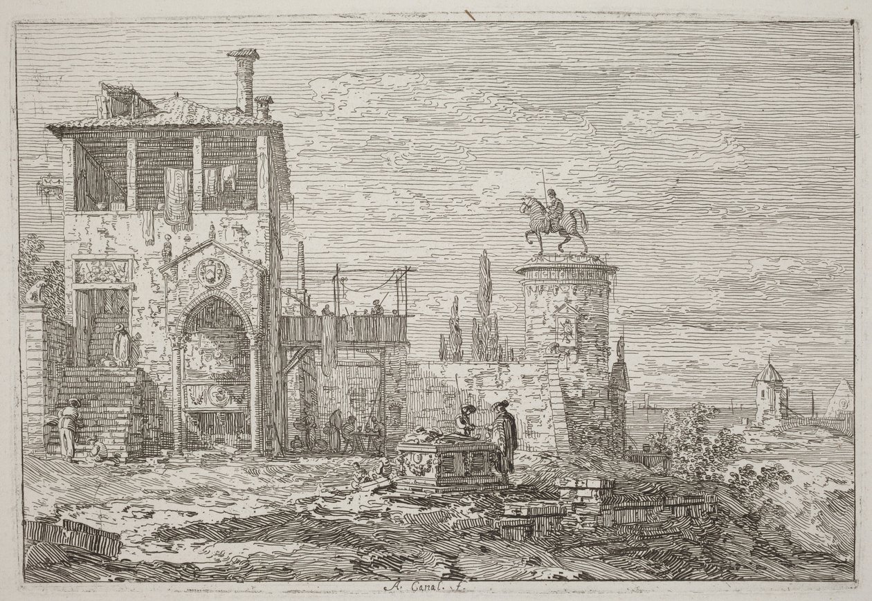 The Equestrian Monument by Canaletto