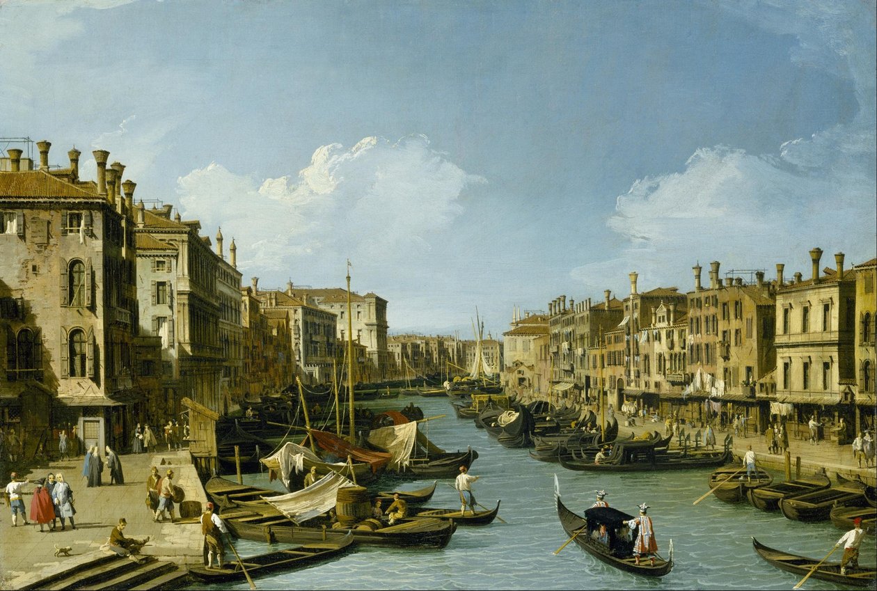 The Grand Canal near the Rialto Bridge, Venice by Canaletto