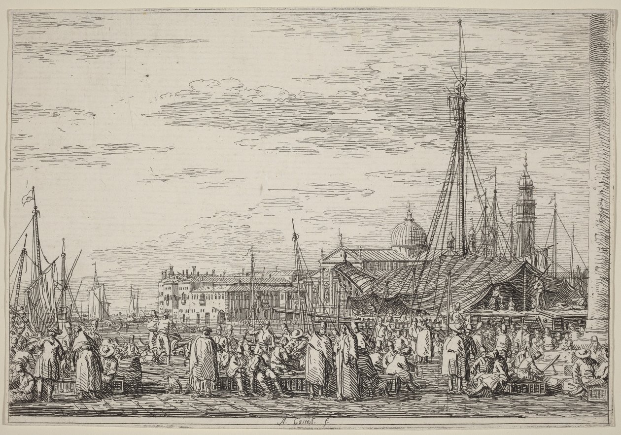 The Market on the Molo by Canaletto