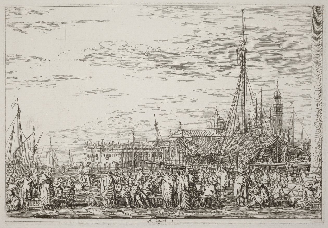 The Market on the Molo by Canaletto