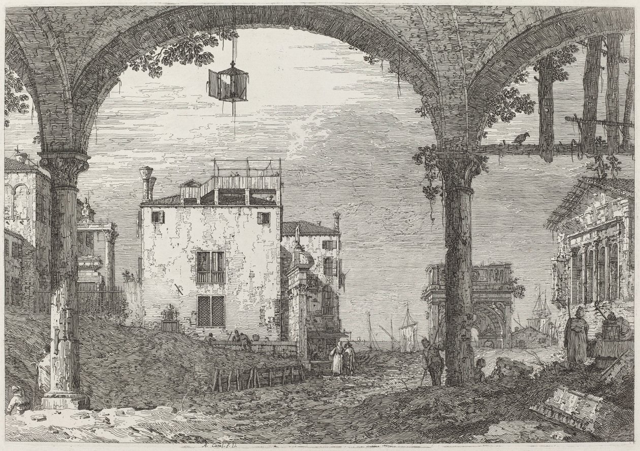 The Portico with the Lantern, c. 1735-1746 by Canaletto
