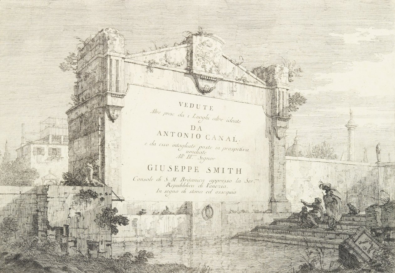 Title Page with a Large Wall of a Classical Ruin by Canaletto