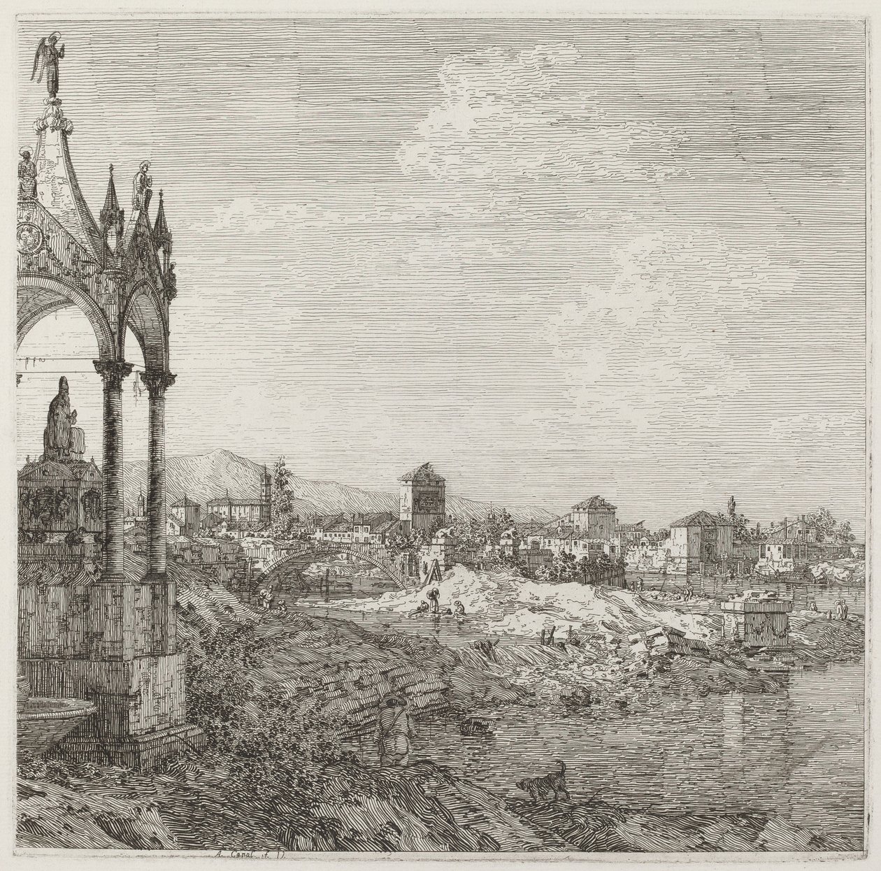 View of a Town with a Bishop