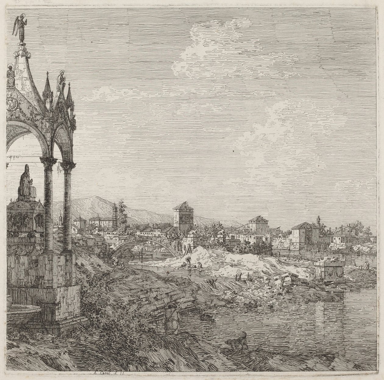 View of a Town with a Bishop