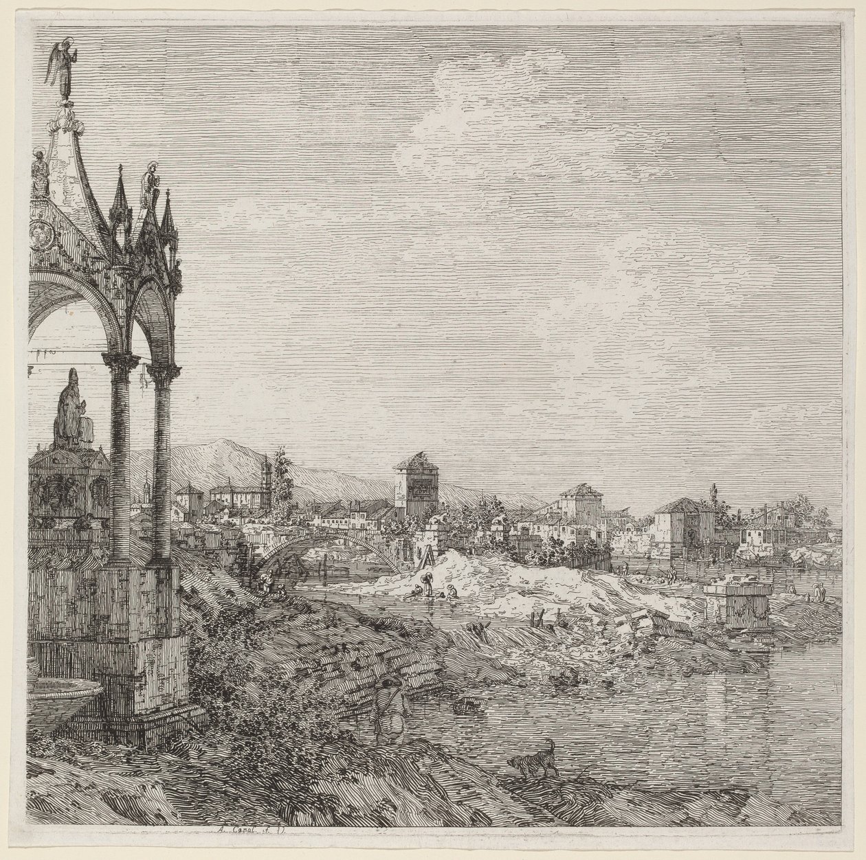 View of a Town with a Bishop
