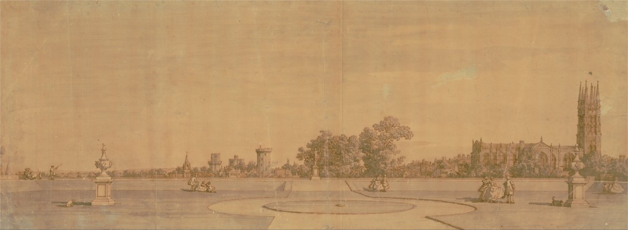 Warwick: The Town and Castle from the Priory Gardens by Canaletto