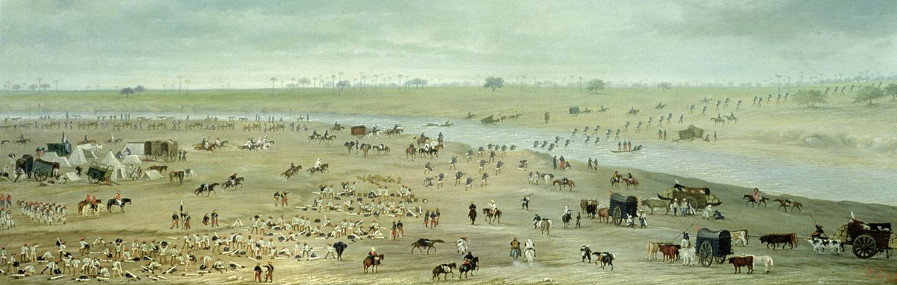 First and Second Corps of the Army Ready for attending Mass at Batei by Candido Lopez