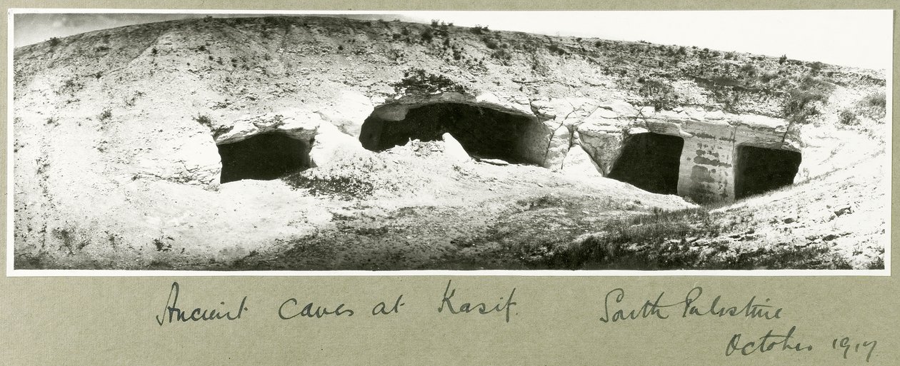Ancient Caves at Kasif, South Palestine, October 1917 by Capt. Arthur Rhodes