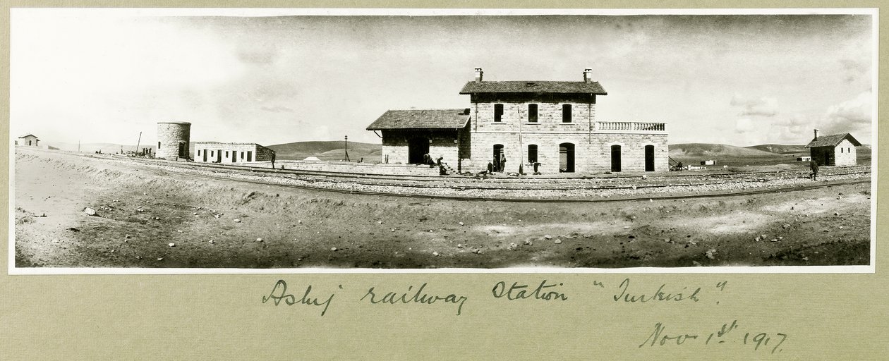 Asluj Railway Station, 1st November 1917 by Capt. Arthur Rhodes