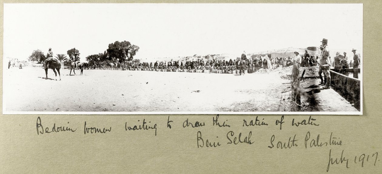 Bedouin Women Waiting to Draw Their Ration of Water, Beni Saleh, July 1917 by Capt. Arthur Rhodes