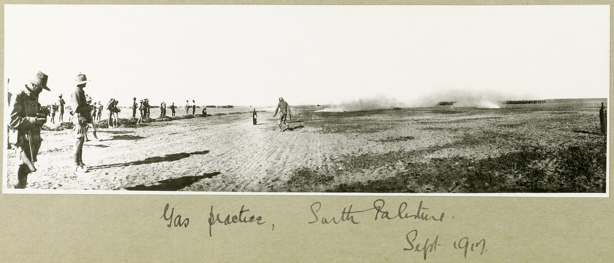 Gas practice, South Palestine, September 1917 by Capt. Arthur Rhodes