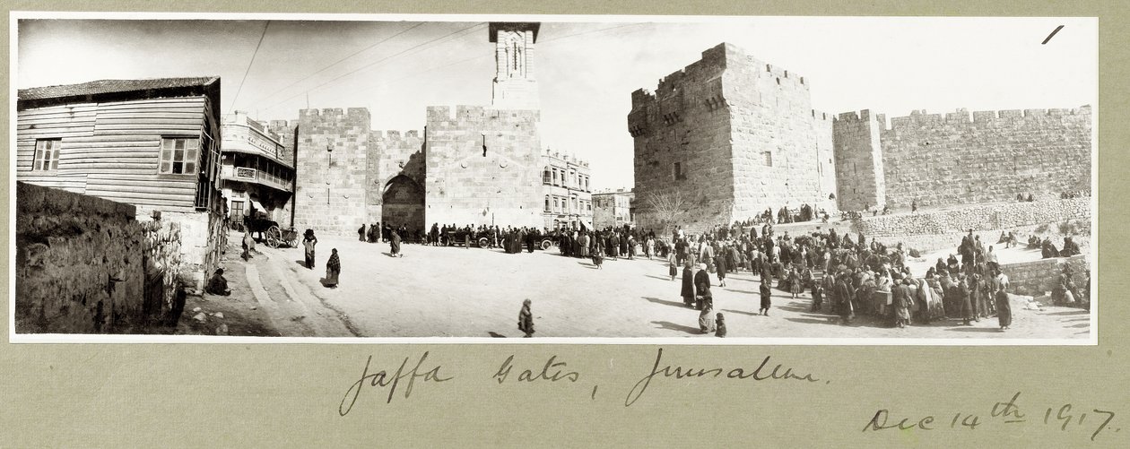 Jaffa Gates, Jerusalem, 14th December 1917 by Capt. Arthur Rhodes