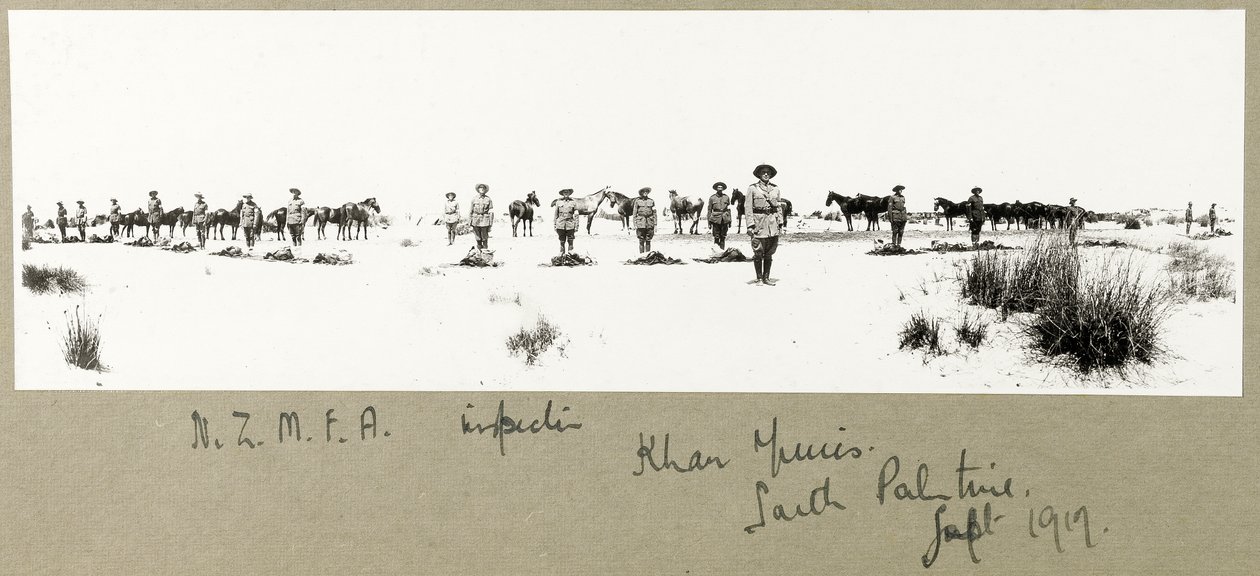 N.Z.M.F.A. Inspection, Khan Yunis, September 1917 by Capt. Arthur Rhodes