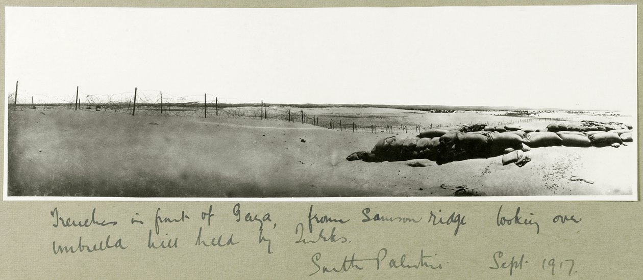 Trenches in Front of Gaza, from Samson Ridge Looking Over Umbrella Hill by Capt. Arthur Rhodes