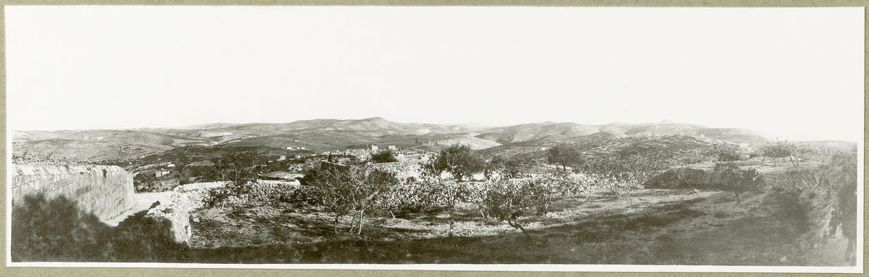 Bethlehem: view south with Herodium in the distance by Capt. Arthur Rhodes