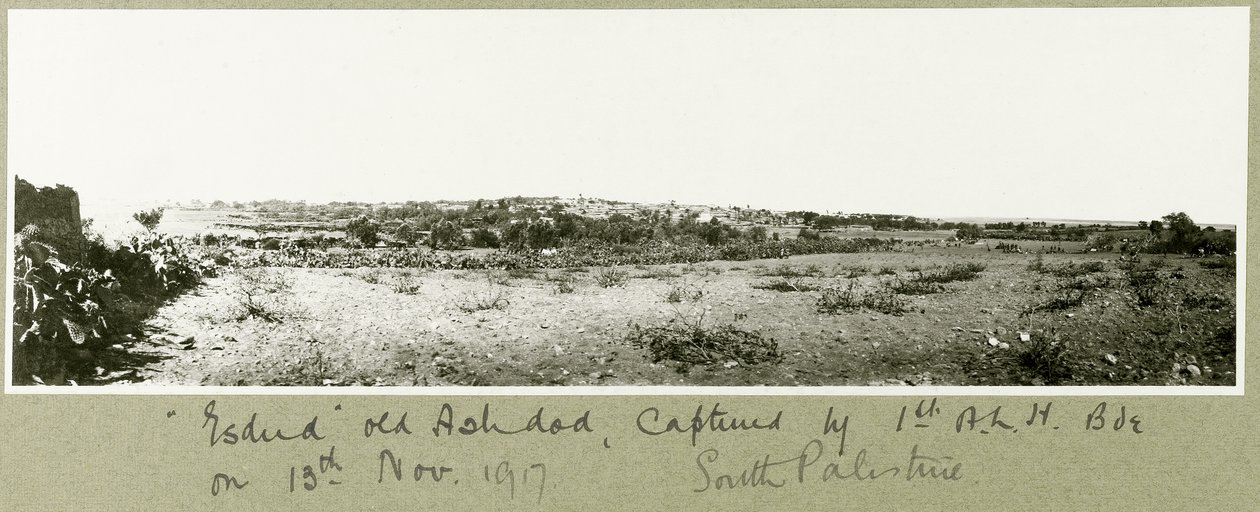 Esdud, Old Ashdod, Captured by 1st A.L.H. Brigade on 13th November 1917 by Capt. Arthur Rhodes