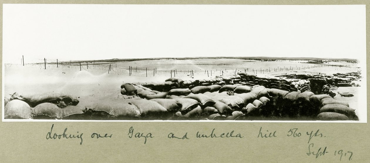 Looking over Gaza and Umbrella Hill, September 1917 by Capt. Arthur Rhodes