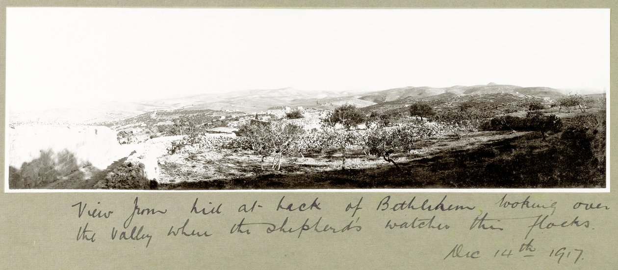View from the hill behind Bethlehem, 14th December 1917 by Capt. Arthur Rhodes