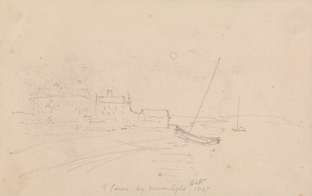 East Cowes by Moonlight, September 1827 by Capt. Thomas Hastings