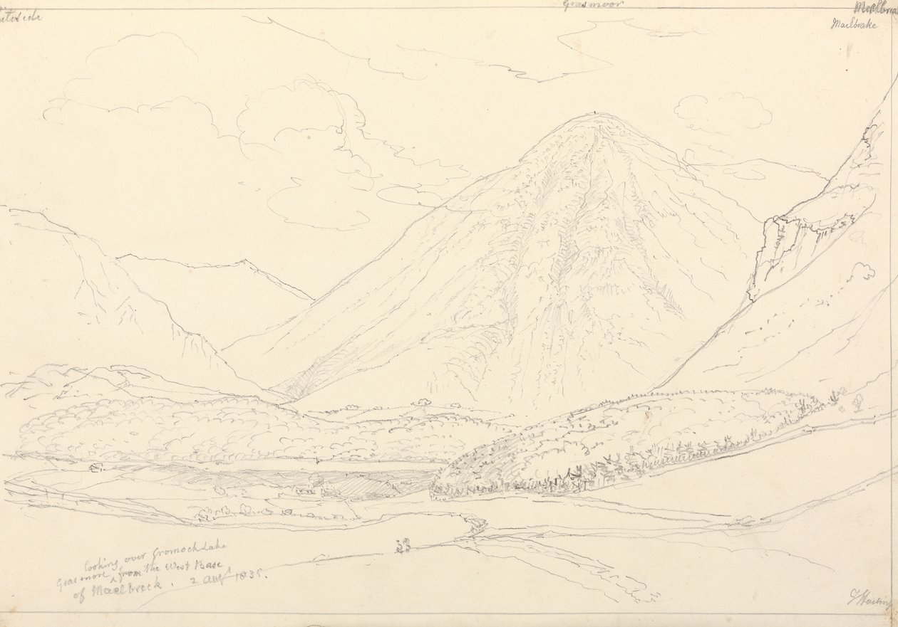 Grasmoor from the West Base of Mellbreak, 2 August 1835 by Capt. Thomas Hastings