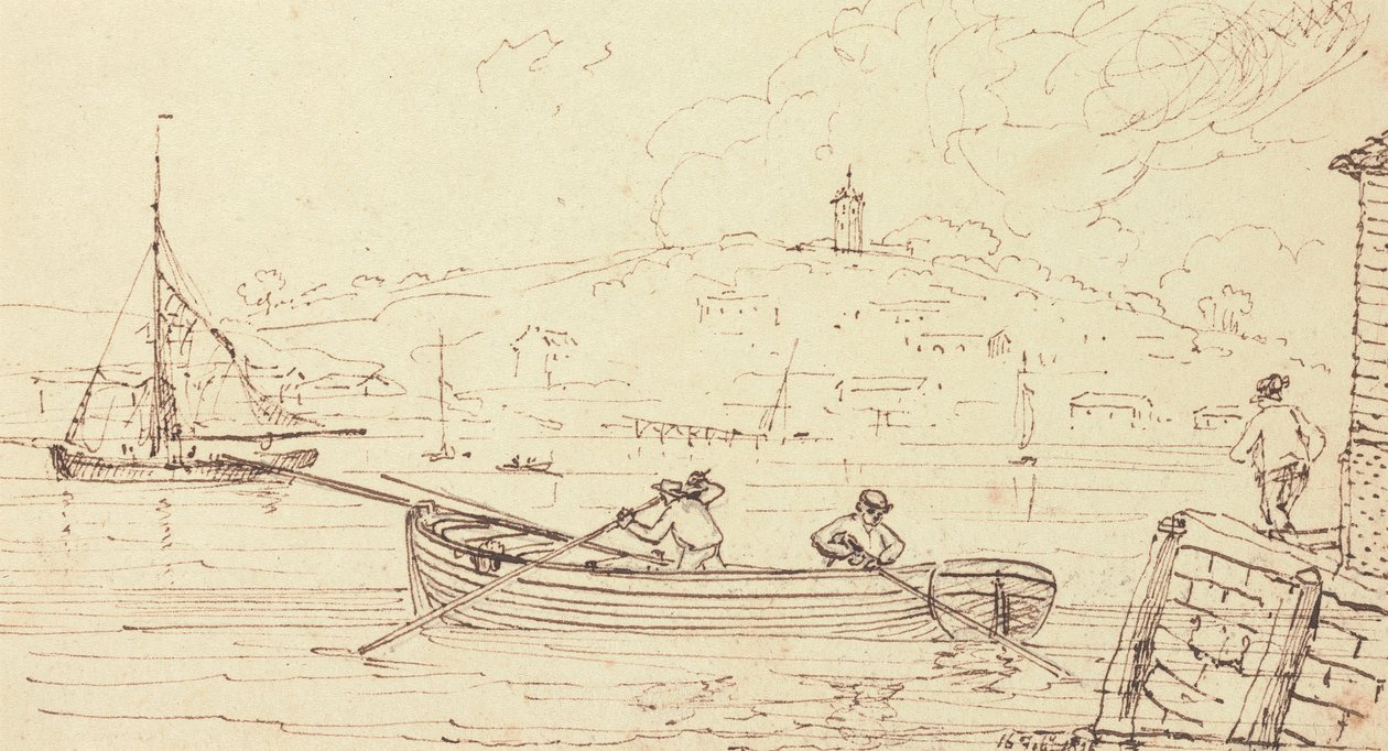 Sketch of Boatmen, West Cowes, 16 February 1826 by Capt. Thomas Hastings