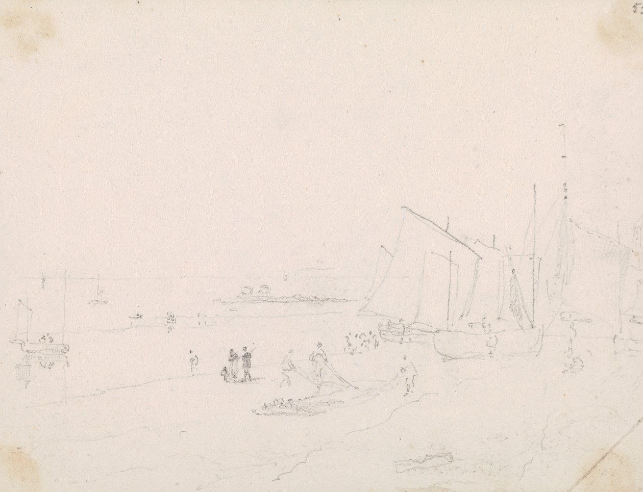 Sketch of a Beach Scene, Hastings by Capt. Thomas Hastings