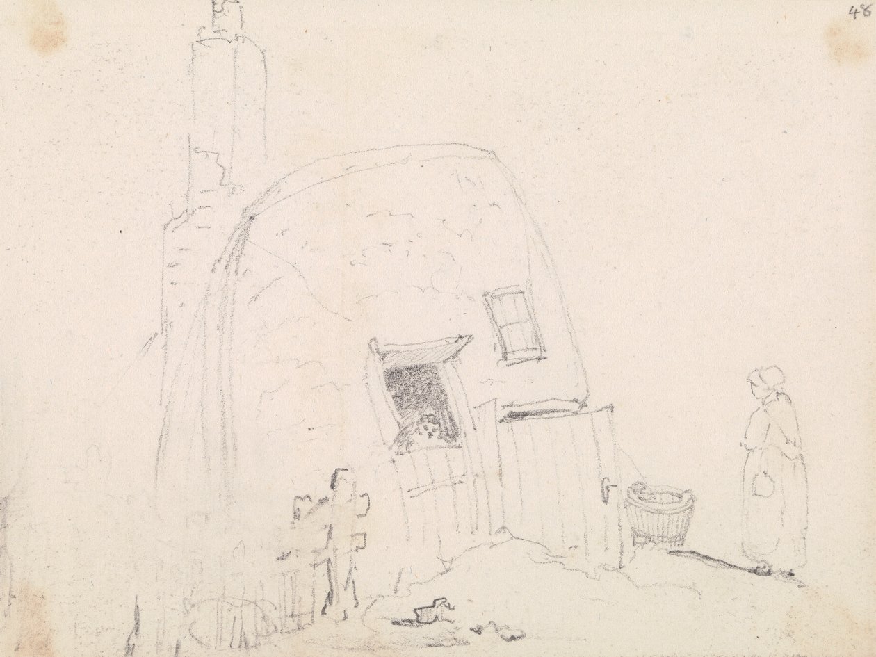 Sketch of a Woman near a Cottage by Capt. Thomas Hastings
