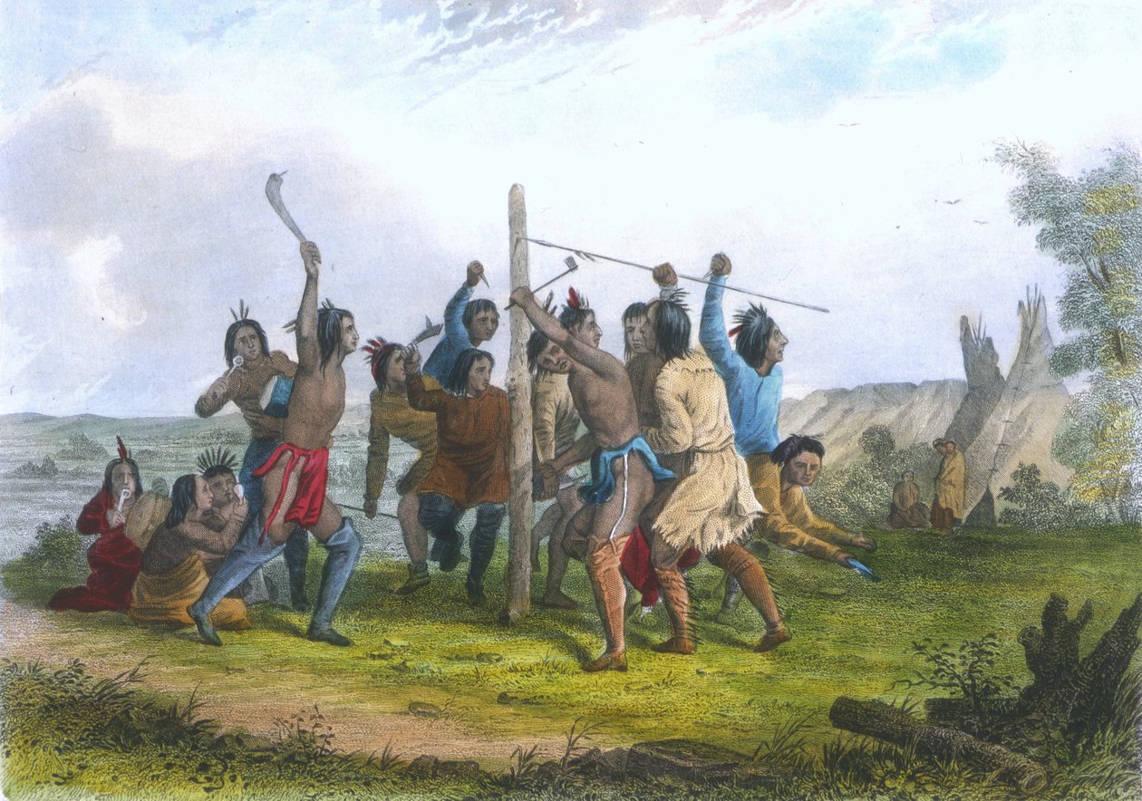 Striking the Post, 1853 by Captain Seth Eastman