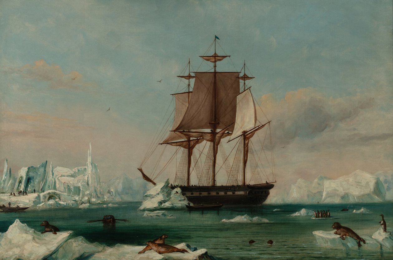 USS Vincennes in Disappointment Bay by Captain Charles (attributed to) Wilkes