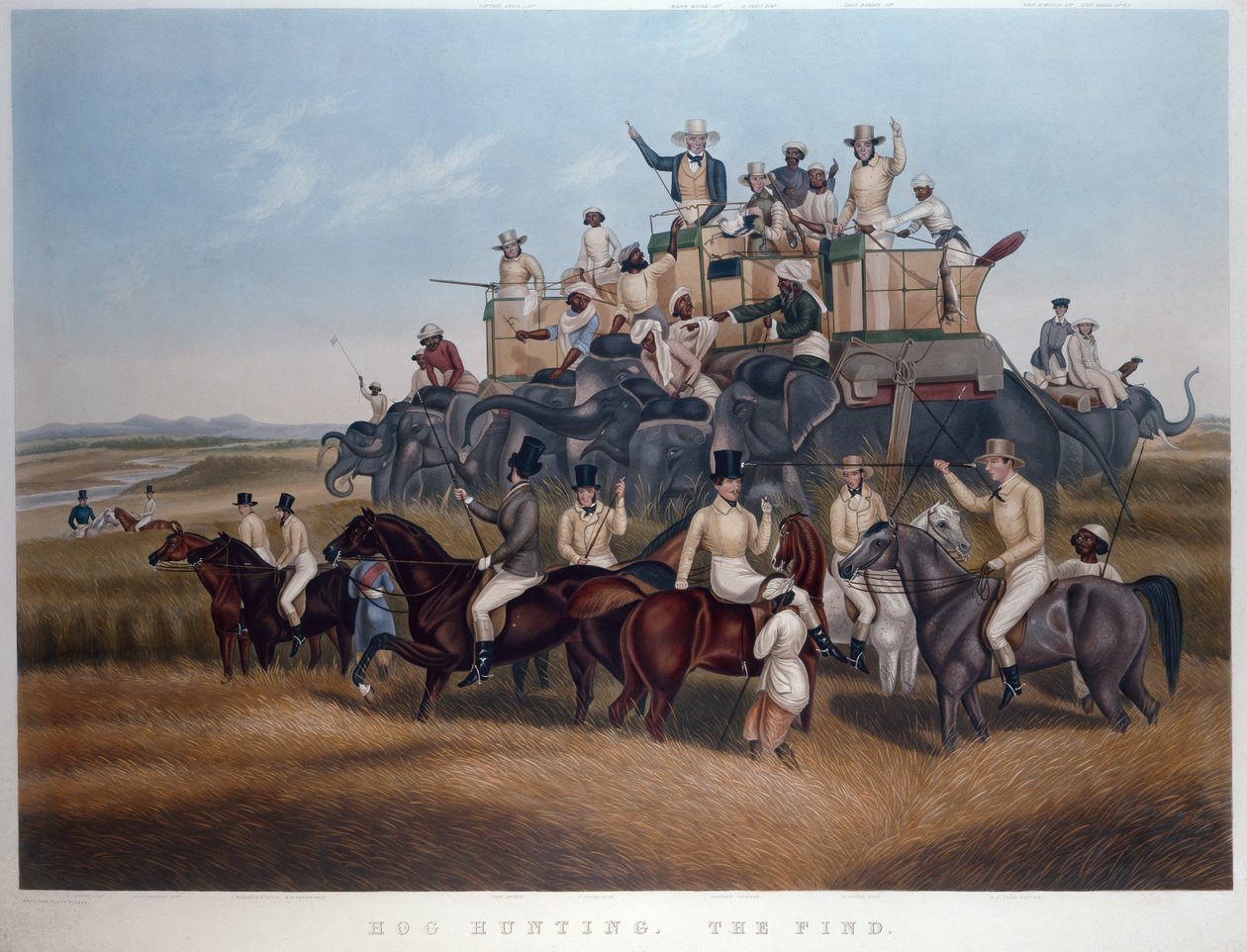 Hog Hunting: The Find, Engraved and Published by Messrs Fores, c.1840 by Captain John (after) Platt