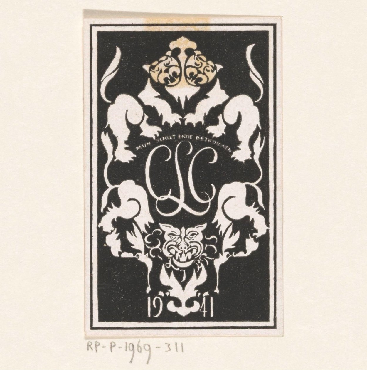 Ex Libris of Carel Lion Cachet by Carel Adolph Lion Cachet