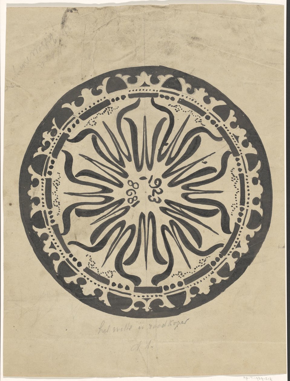 Design for a Plate for the Silver Jubilee of Queen Wilhelmina by Carel Adolph Lion Cachet