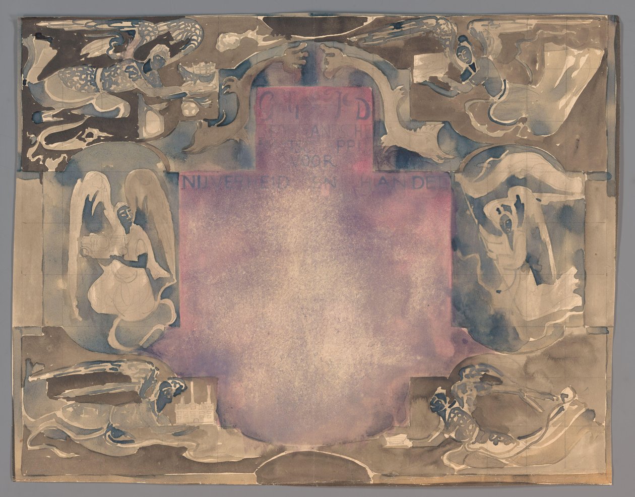Design for a Certificate of the Dutch Society for Industry and Trade by Carel Adolph Lion Cachet