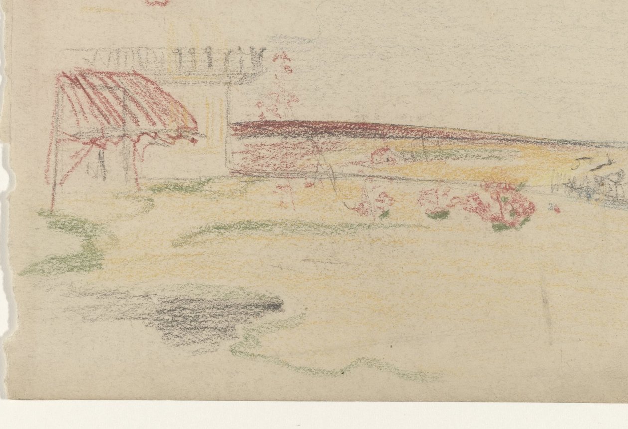 Garden Behind a House with an Awning by Carel Adolph Lion Cachet