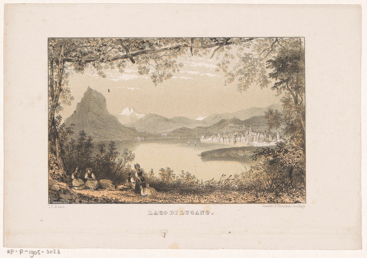 View of Lake Lugano by Carel Christiaan Antony Last
