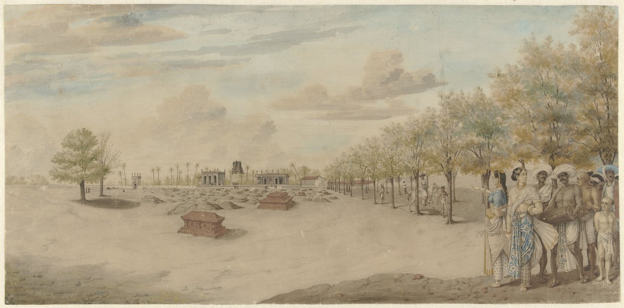 Cemetery with Funeral Procession in India by Carel Frederik Reimer