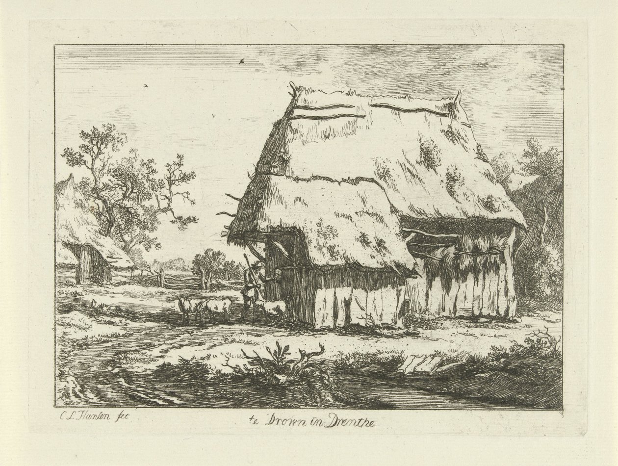 Shepherd by a Sheepfold by Carel Lodewijk Hansen