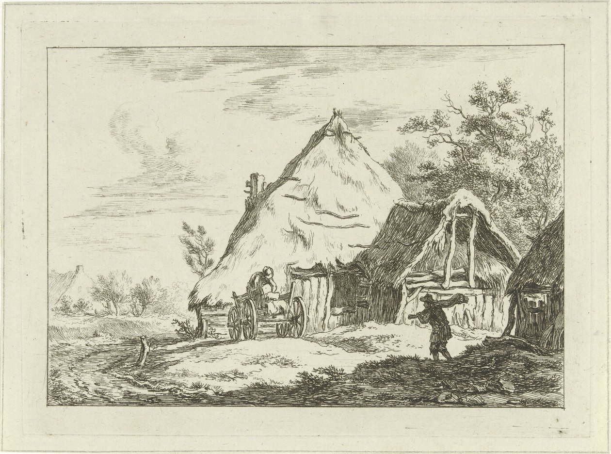 Cart for a Farm, Landscapes (1-6) (series title) by Carel Lodewijk Hansen