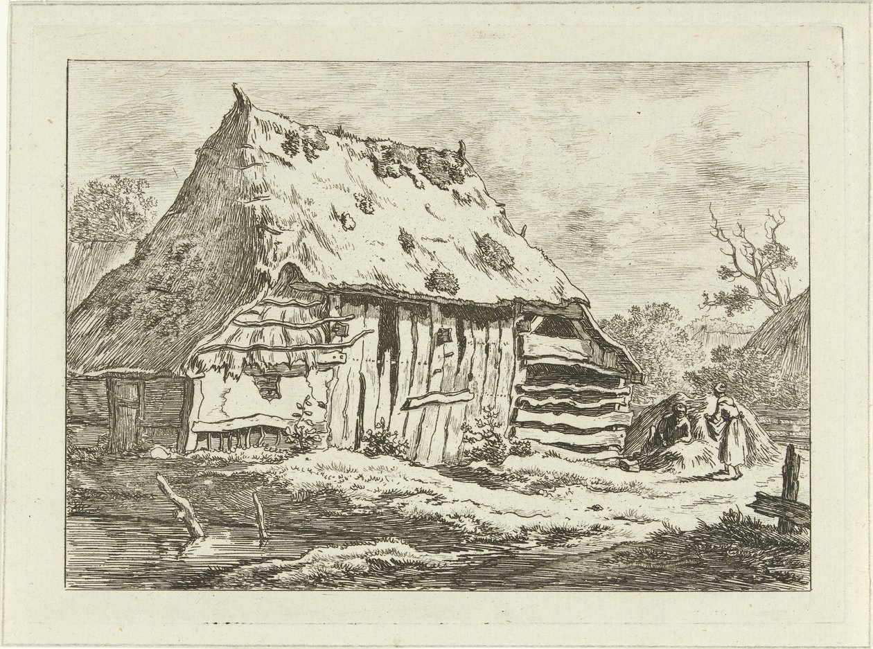 Couple by a Barn, Landscapes (1-6) (series title) by Carel Lodewijk Hansen