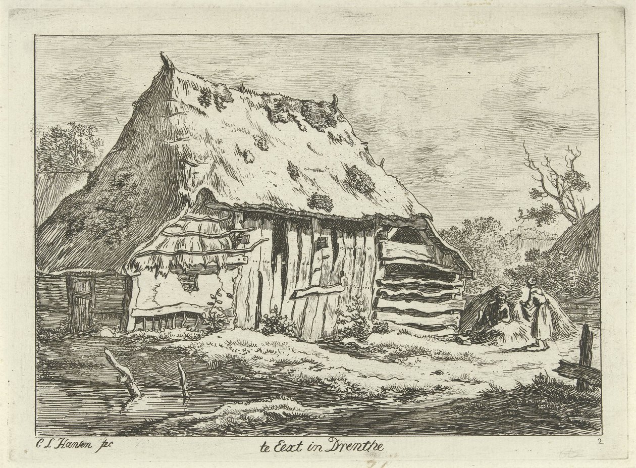 Couple by a Farm Shed by Carel Lodewijk Hansen