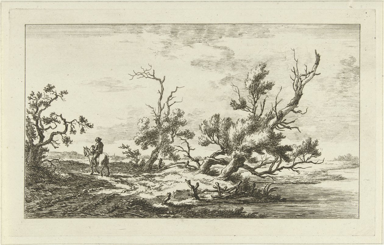 Rider in a Landscape by Carel Lodewijk Hansen