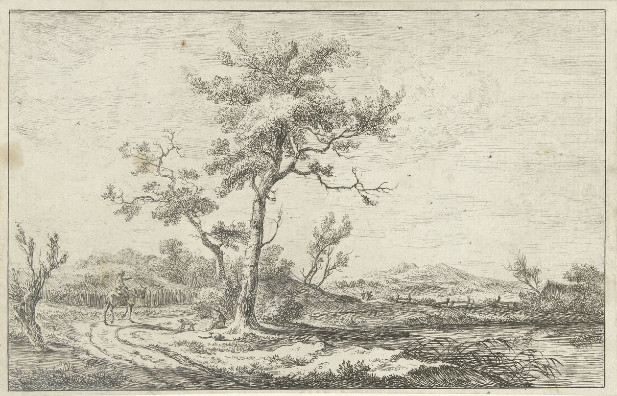 Rider in Conversation on a Country Road by Carel Lodewijk Hansen
