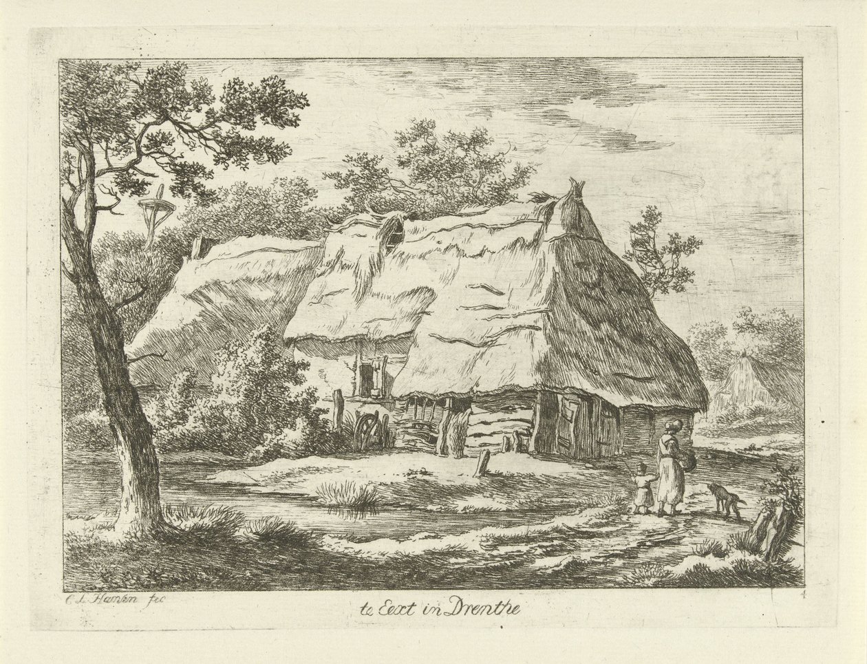 Woman with Child at a Farm by Carel Lodewijk Hansen