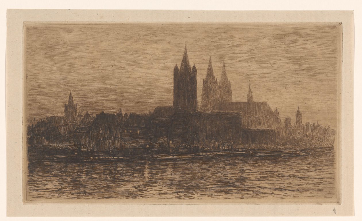 View of Cologne at Night by Carel Nicolaas Storm van 