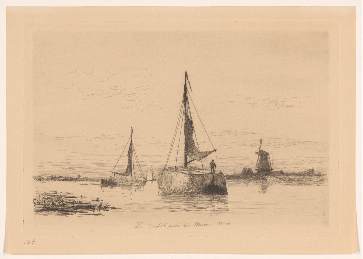 The Vecht near Weesp by Carel Nicolaas Storm van 