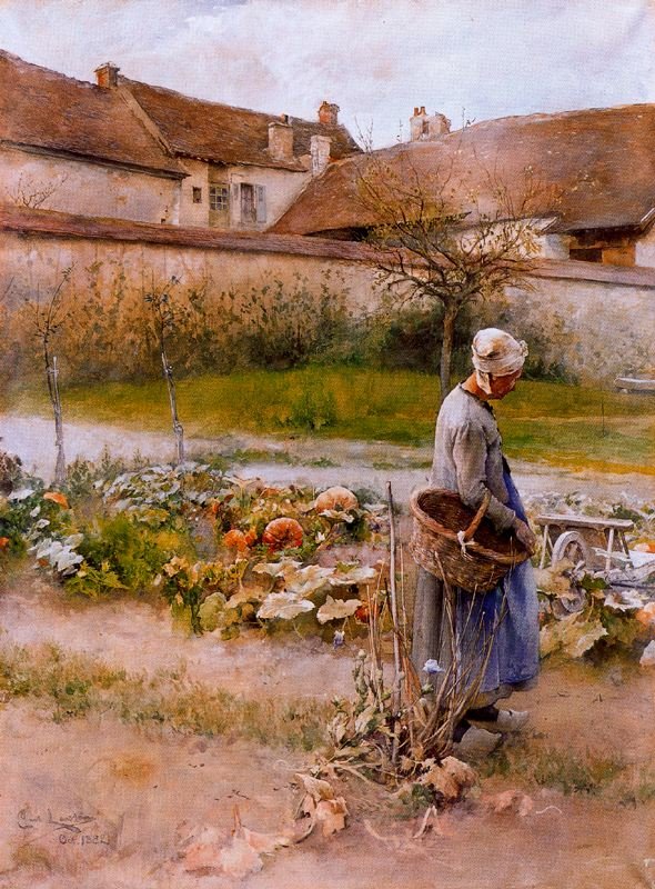 Woman in the Garden by Carl Larsson