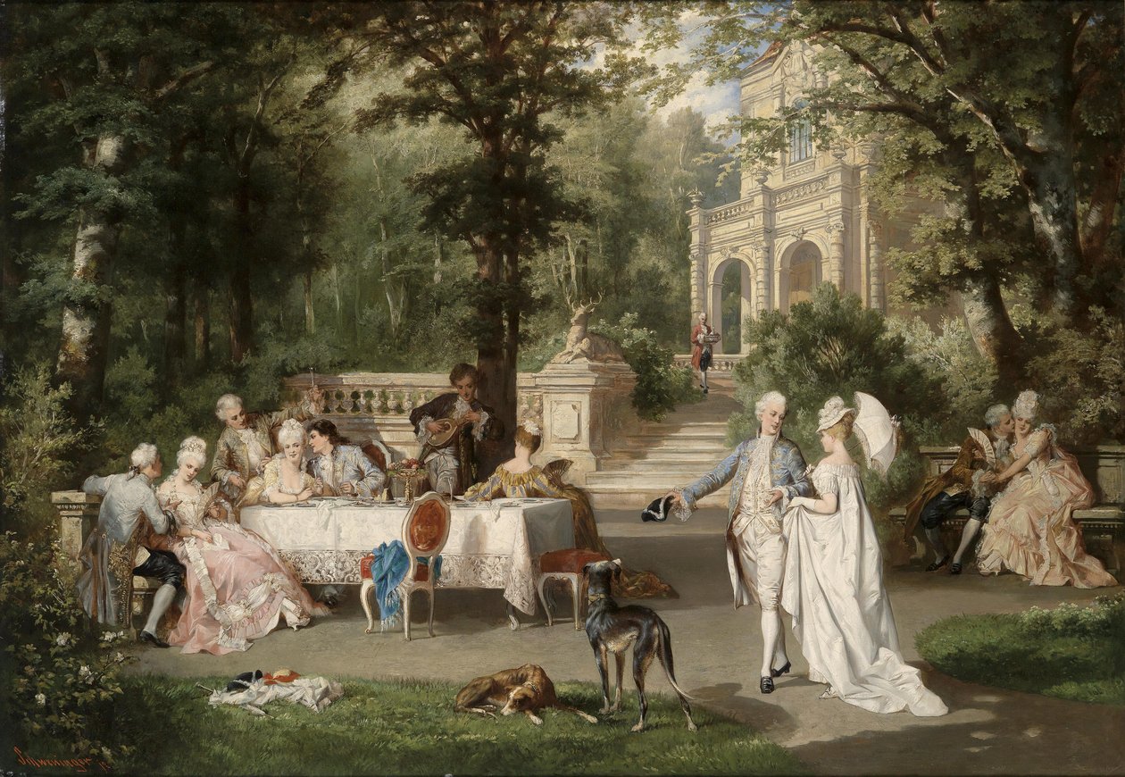 Gallant Society in the Castle Park by Carl Schweninger jr.