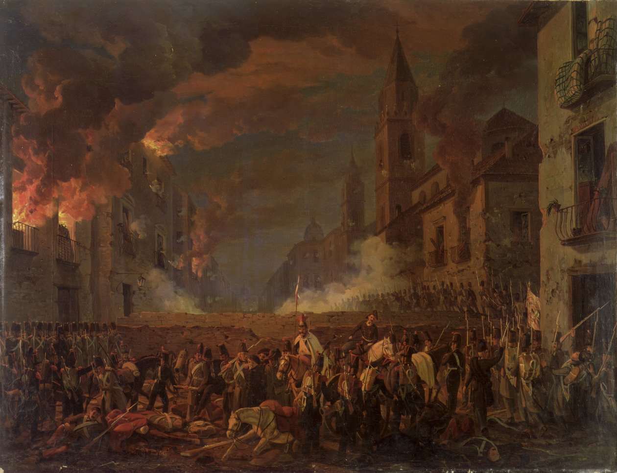 The Capture of Catania by the 4th Bern Regiment in the Night of 5th-6th April, 1849 by Carl Wilhelm Goetzloff