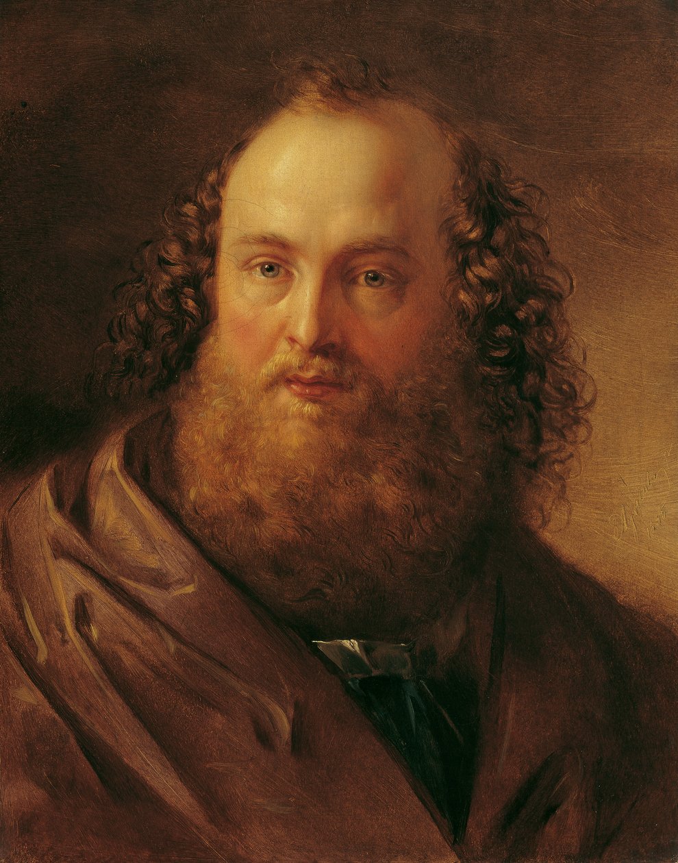 Male Study Head by Carl Agricola