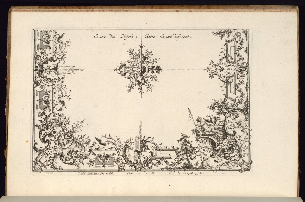 Two Quarters of a Ceiling, New Book of Ceilings by Carl Albert von Lespilliez